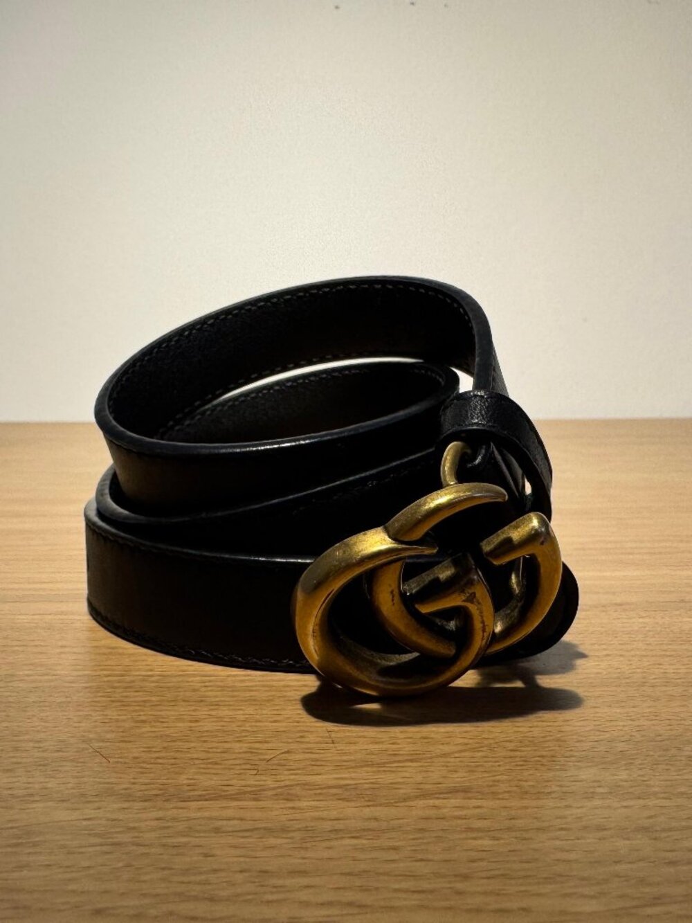 GG Marmont Black Thin Belt